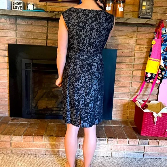 Banana Republic Factory | Dresses | Banana Republic Gray Black Abstract Linen  Blend Sheath Dress | Poshmark